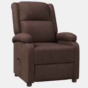 vidaXL Poltrona reclinável couro artificial castanho