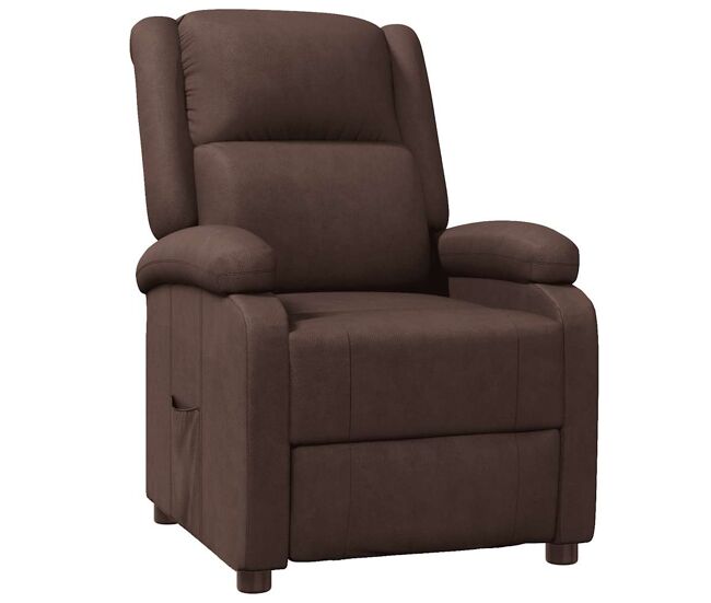 Vidaxl sillón reclinable de cuero sintético marrón