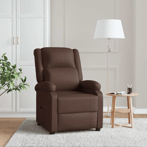 vidaXL Poltrona reclinável couro artificial castanho
