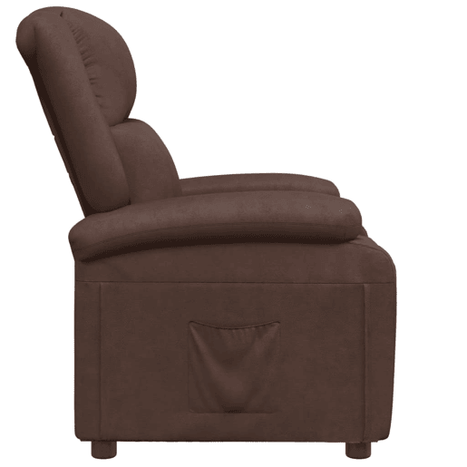 vidaXL Poltrona reclinável couro artificial castanho
