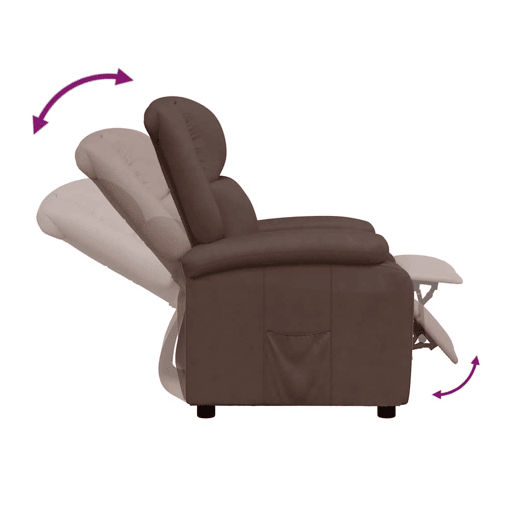 vidaXL Poltrona reclinável couro artificial castanho