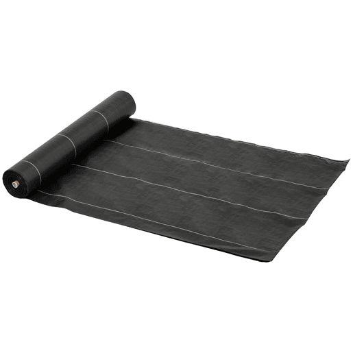 Outsunny Malha Geotêxtil 2x50 m Malha de jardim contra ervas daninhas 100 g  m² rolo de malha preto