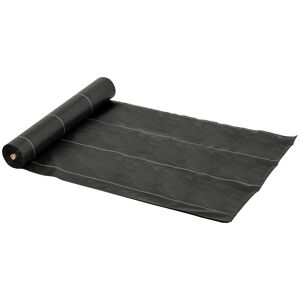 Outsunny Malha Geotêxtil 2x50 m Malha de jardim contra ervas daninhas 100 g  m² rolo de malha preto