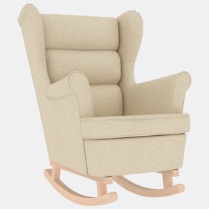 vidaXL Cadeira de baloiço 74x90x102 cm tecido cor creme