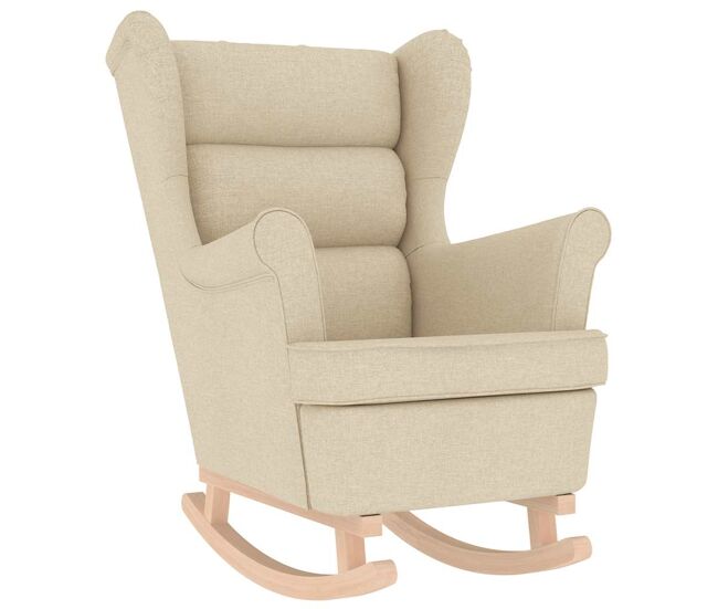 Vidaxl silla mecedora de tela crema 74x90x102 cm