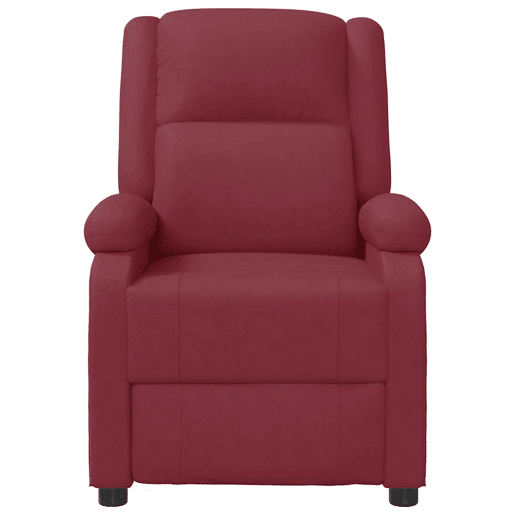 vidaXL Poltrona reclinável couro artificial vermelho tinto