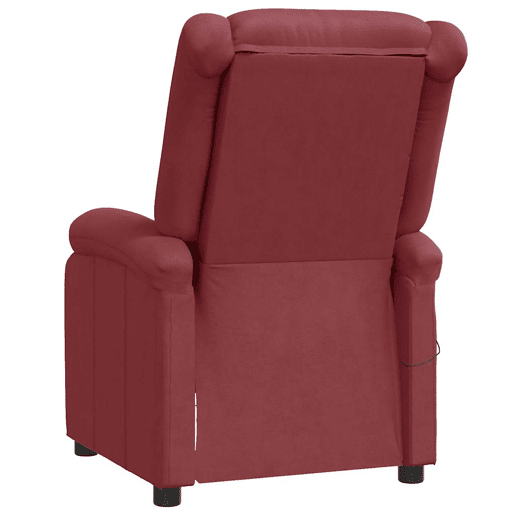 vidaXL Poltrona reclinável couro artificial vermelho tinto