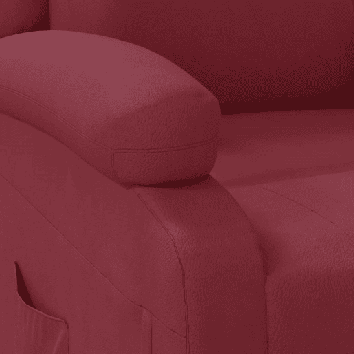 vidaXL Poltrona reclinável couro artificial vermelho tinto