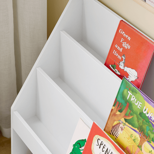 SoBuy Estante Infantil Móvel para Brinquedos e Livros 3 Níveis Branco 100x30x80cm KMB118-W