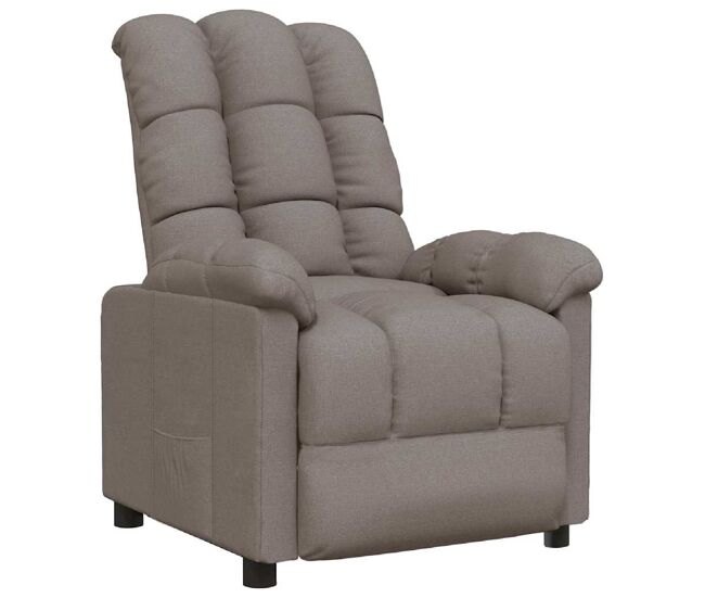 Vidaxl sillón reclinable de tela gris taupe