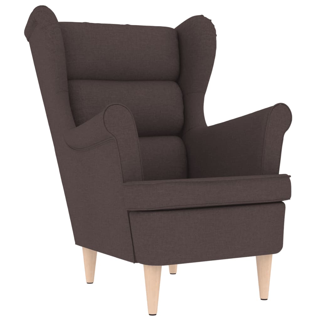 Vidaxl sillón de tela marrón oscuro 74x84x100 cm