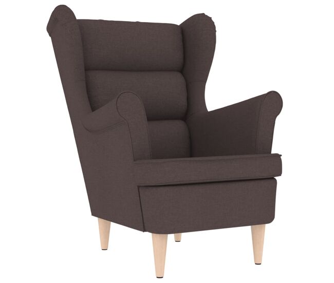 Vidaxl sillón de tela marrón oscuro 74x84x100 cm