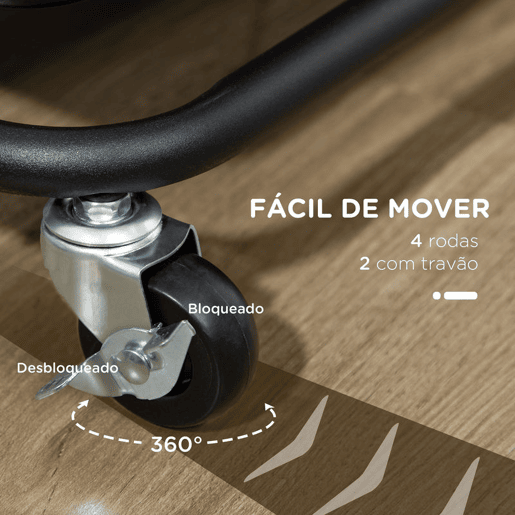 HOMCOM Carrinho de Cozinha de Aço Carrinho de Armazenamento com 4 Ganchos 3 Cestas Removíveis 3 Caixas Suspensas e Travões para Casa de Banho Sala de Estar Dormitório 42x38x86,5cm Preto