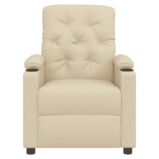 vidaXL Poltrona reclinável tecido cor creme