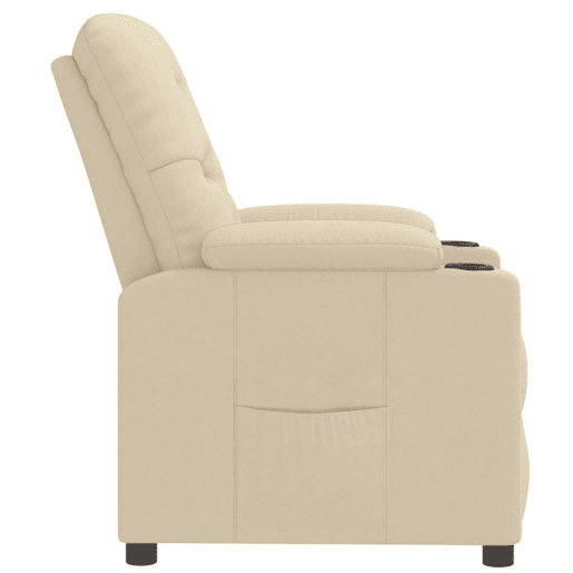 vidaXL Poltrona reclinável tecido cor creme