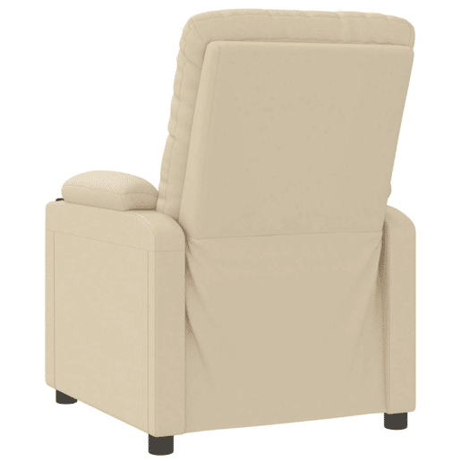 vidaXL Poltrona reclinável tecido cor creme