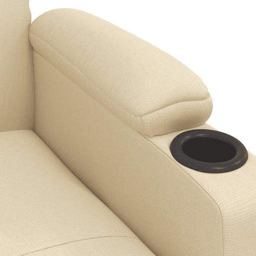 vidaXL Poltrona reclinável tecido cor creme