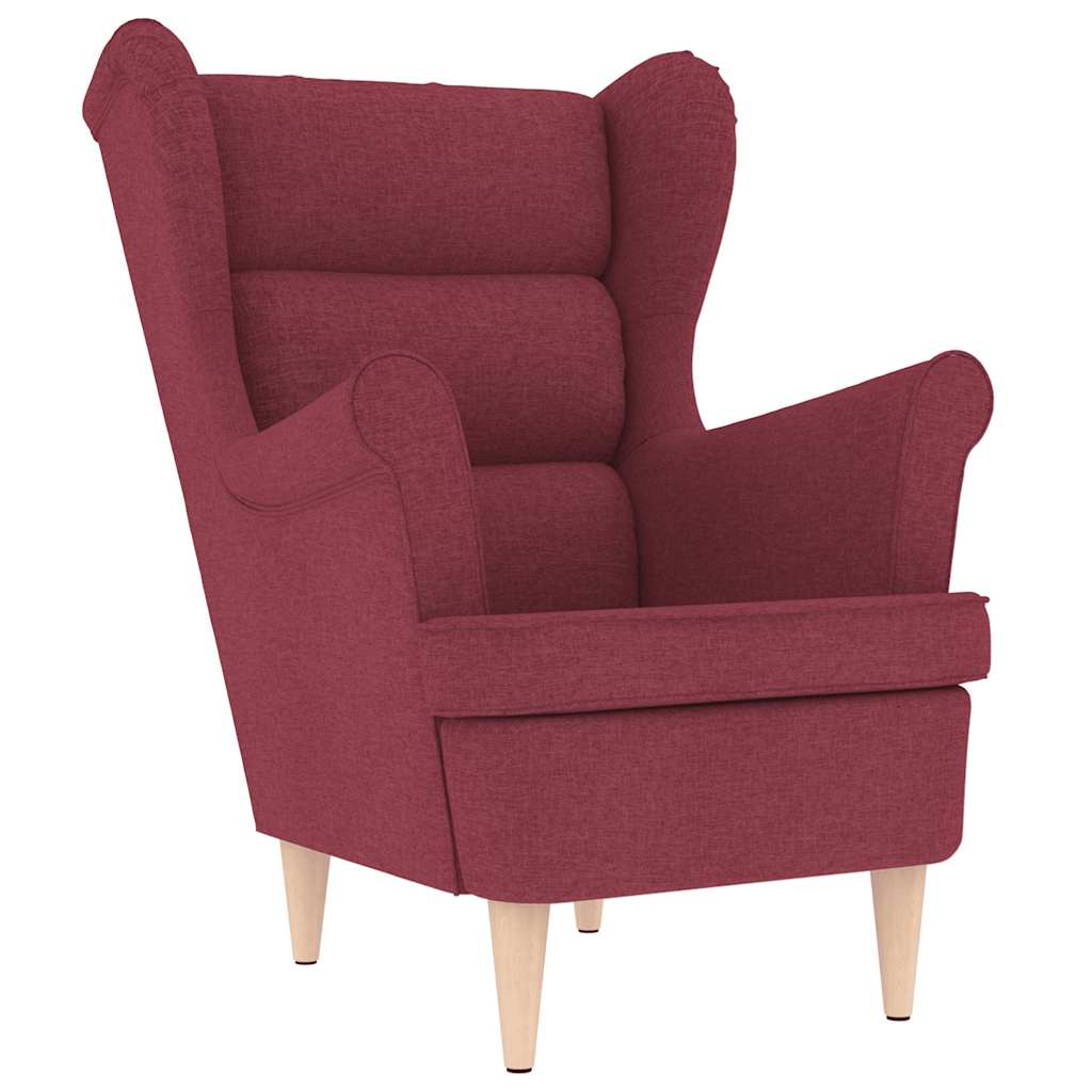 Vidaxl sillón de tela rojo tinto 74x84x100 cm