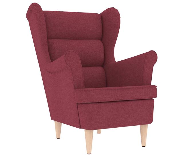 Vidaxl sillón de tela rojo tinto 74x84x100 cm