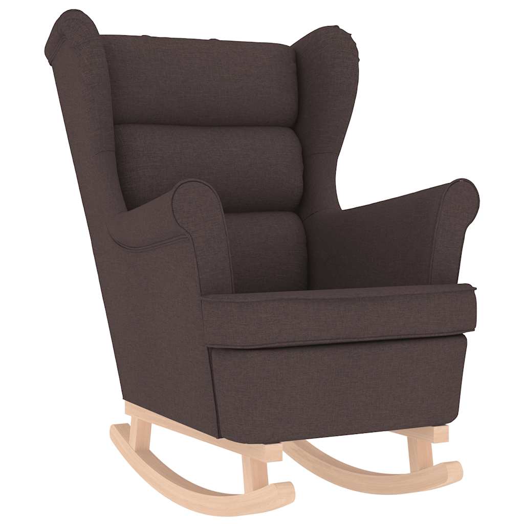 Vidaxl silla mecedora de tela marrón oscuro 74x90x102 cm