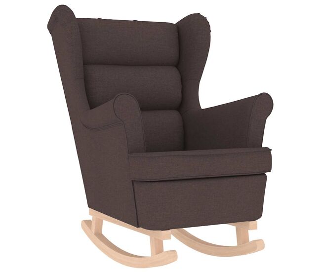 Vidaxl silla mecedora de tela marrón oscuro 74x90x102 cm