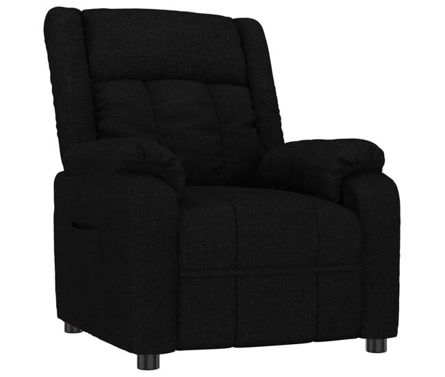Vidaxl sillón reclinable de tela negro