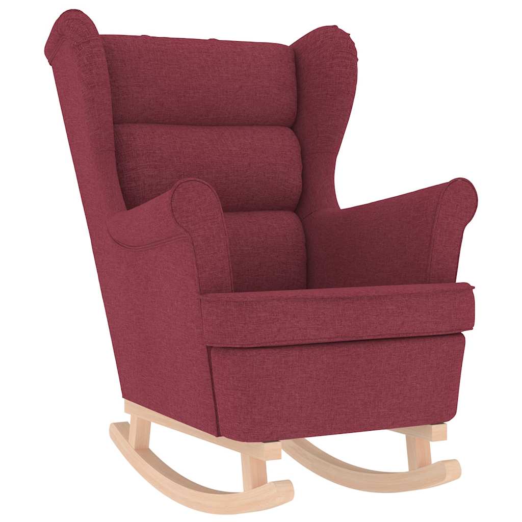 Vidaxl silla mecedora de tela rojo vino tinto 74x90x102 cm