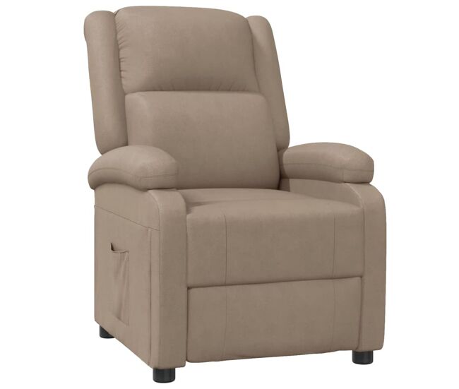 Vidaxl sillón reclinable de cuero sintético color capuchino