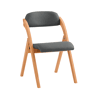 Cadeira de madeira dobrável com assento e encosto estofados Cadeira de escritório para cozinha Cinzento escuro 59 x 47.5 x 77 cm FST92-SG SoBuy PT