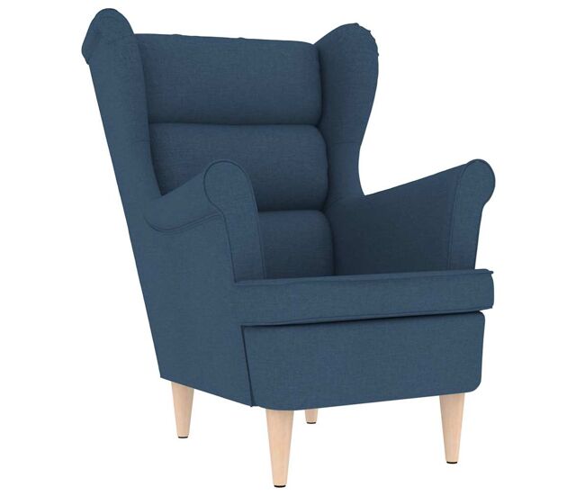 Vidaxl sillón de tela azul 74x84x100 cm