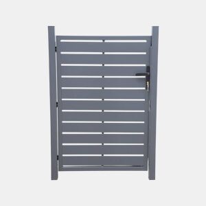 PortĆ£o de jardim de alumĆnio com fechadura e puxador, Portillon 100cm, Antracite, 100x1.4x146 cm
