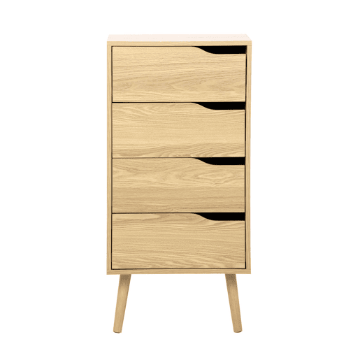 Cômoda em madeira, 4 gavetas, Nepal, Natural, 48x39.5x96 cm