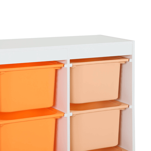 Móvel de arrumação infantil 6 compartimentos de arrumação, Sora, Laranja, 81.5x30x89 cm