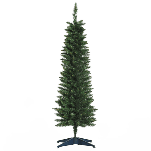 HOMCOM Árvore de Natal Artificial 150cm Ignífugo com 294 Pontas de Ramo PVC e Suporte de Plástico Decoração de Natal para Interiores Fácil de Montar Verde
