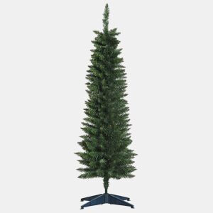 HOMCOM Árvore de Natal Artificial 150cm Ignífugo com 294 Pontas de Ramo PVC e Suporte de Plástico Decoração de Natal para Interiores Fácil de Montar Verde