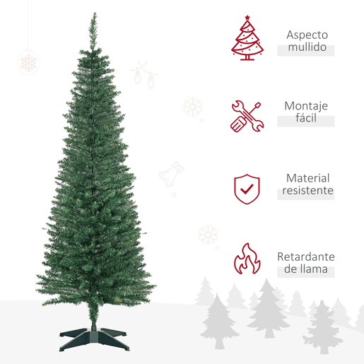 HOMCOM Árvore de Natal Artificial 150cm Ignífugo com 294 Pontas de Ramo PVC e Suporte de Plástico Decoração de Natal para Interiores Fácil de Montar Verde