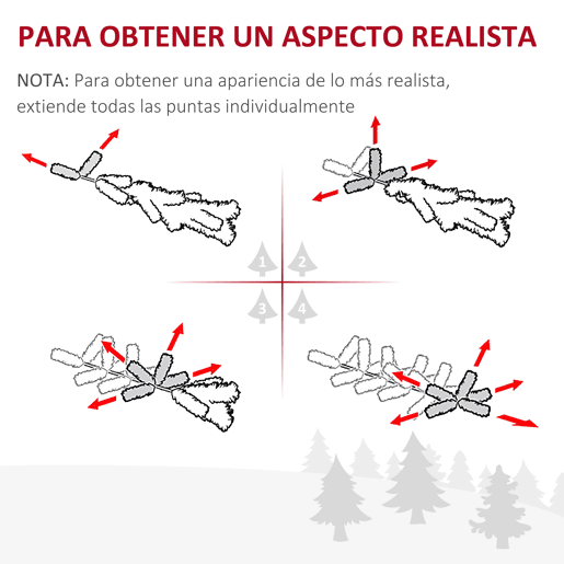 HOMCOM Árvore de Natal Artificial 150cm Ignífugo com 294 Pontas de Ramo PVC e Suporte de Plástico Decoração de Natal para Interiores Fácil de Montar Verde