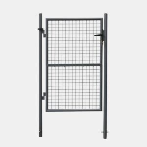 Portão de jardim metal com fechadura e maçaneta, Portillon 150 x 87cm, Antracite, 87x87x150 cm