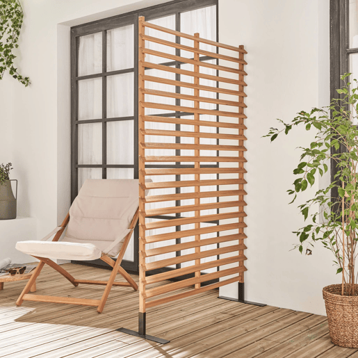 Biombo dobrável de madeira para exterior, 100cm, interiorexterior, Parada 100cm, Madeira, 100x40x180 cm