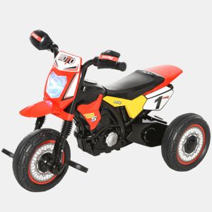 HOMCOM Mota para Crianças acima de 18 Meses Mota a Pedais para Crianças com 3 Rodas Luzes e Sons Realistas 71x40x51 cm Vermelho