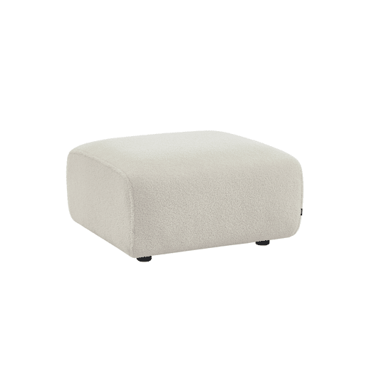 Pouf, apoio para os pés para sofá bouclede 2 lugares, Wallas boucle, Creme, 76x70x41 cm