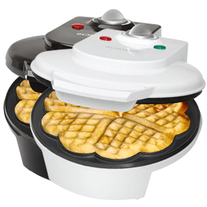 Bomann WA 5018 CB Máquina de Waffles, 5 Waffles em Forma de Coração, Placas Anti-aderentes, 1200, Branco