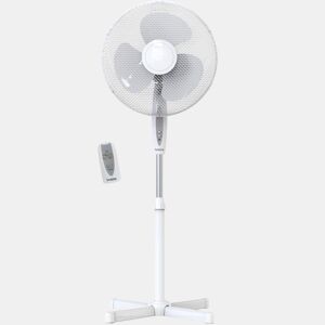 Briebe FN122397W Ventilador de Pé Silencioso com Controlo de Distância 40cm Temporizador Oscilante 3 velocidades, 45, Branco