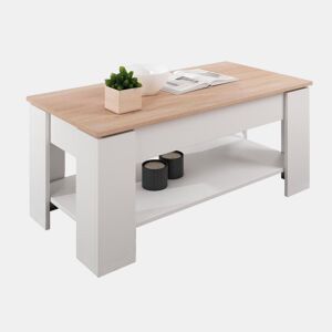 Mesa de centro elevável Sala de estar e jantar BrancoSonoma 100x50x43,5 Nicoleta Muebles Bonitos