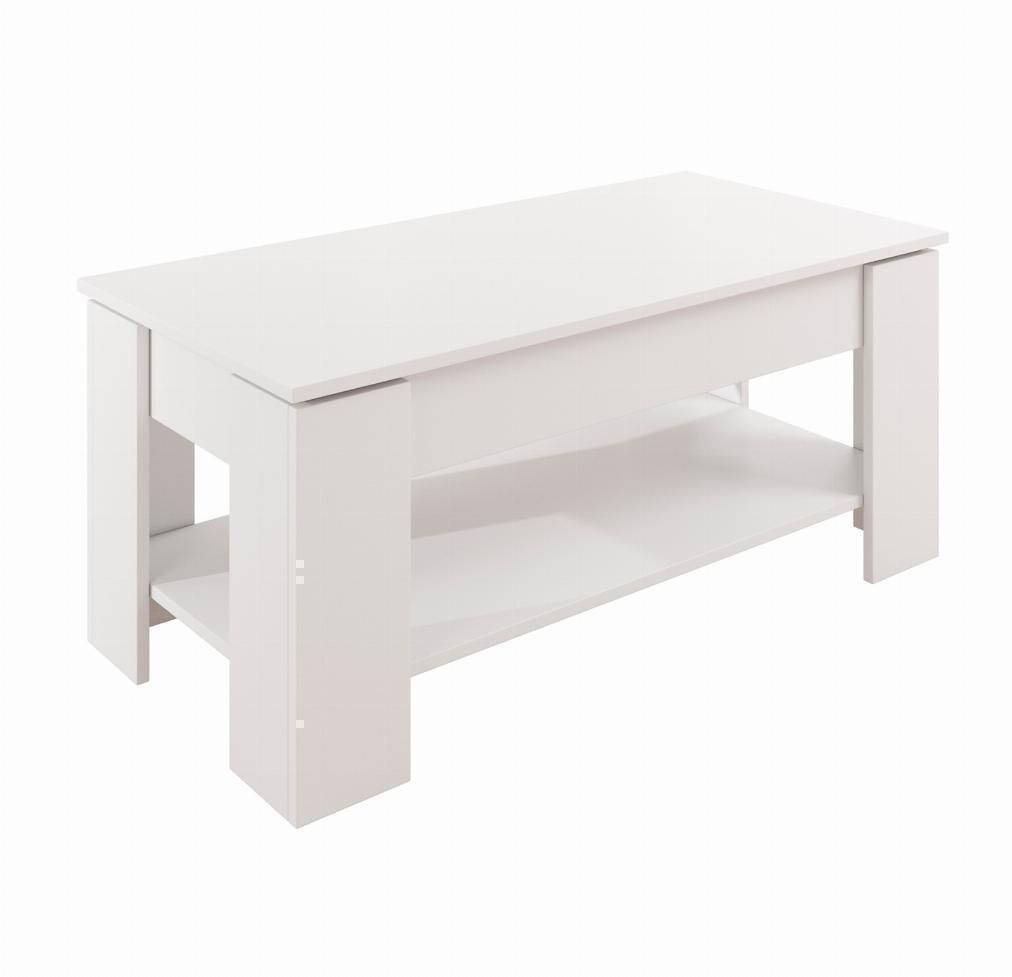 Mesa baja elevable salón comedor blanco 100x50x43,5 nicoleta muebles bonitos