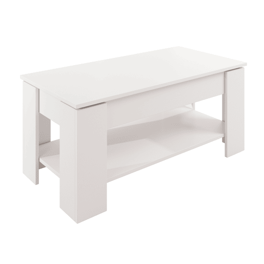 Mesa de centro elevável Sala de estar e jantar Branco 100x50x43,5 Nicoleta Muebles Bonitos