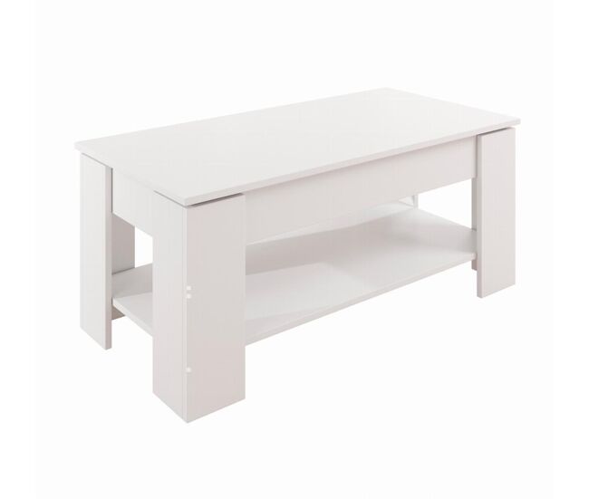 Mesa baja elevable salón comedor blanco 100x50x43,5 nicoleta muebles bonitos