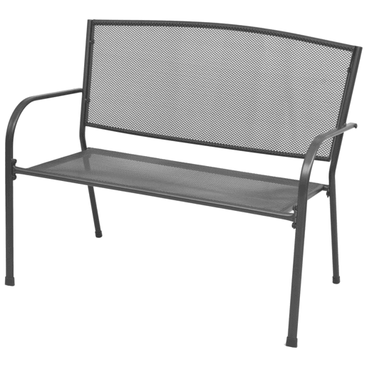 Banco de jardim mobiliário de pátio exterior terraço 108 x 60 x 88 cm aço e malha antracite 02_0011151