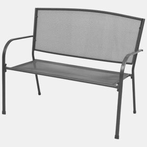 Banco de jardim mobiliário de pátio exterior terraço 108 x 60 x 88 cm aço e malha antracite 02_0011151