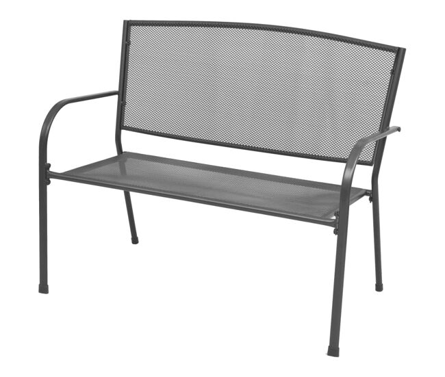 Banco de jardín Muebles de exterior terraza terraza 108 x 60 x 88 cm acero y malla antracita 02_0011151